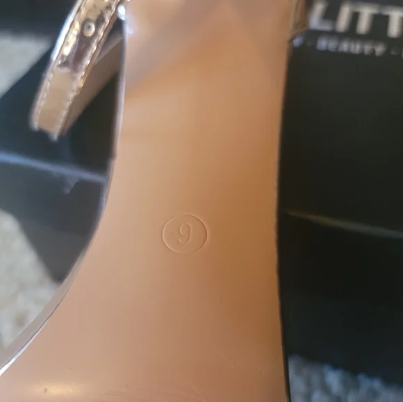 PLT Metallic Rose Gold Strapped Heeled Sandal - Picture 3 of 8